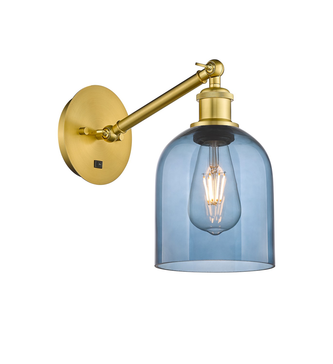 One Light Wall Sconce by Innovations - Ballston Collection, Satin Gold Finish - 317-1W-SG-G558-6BL