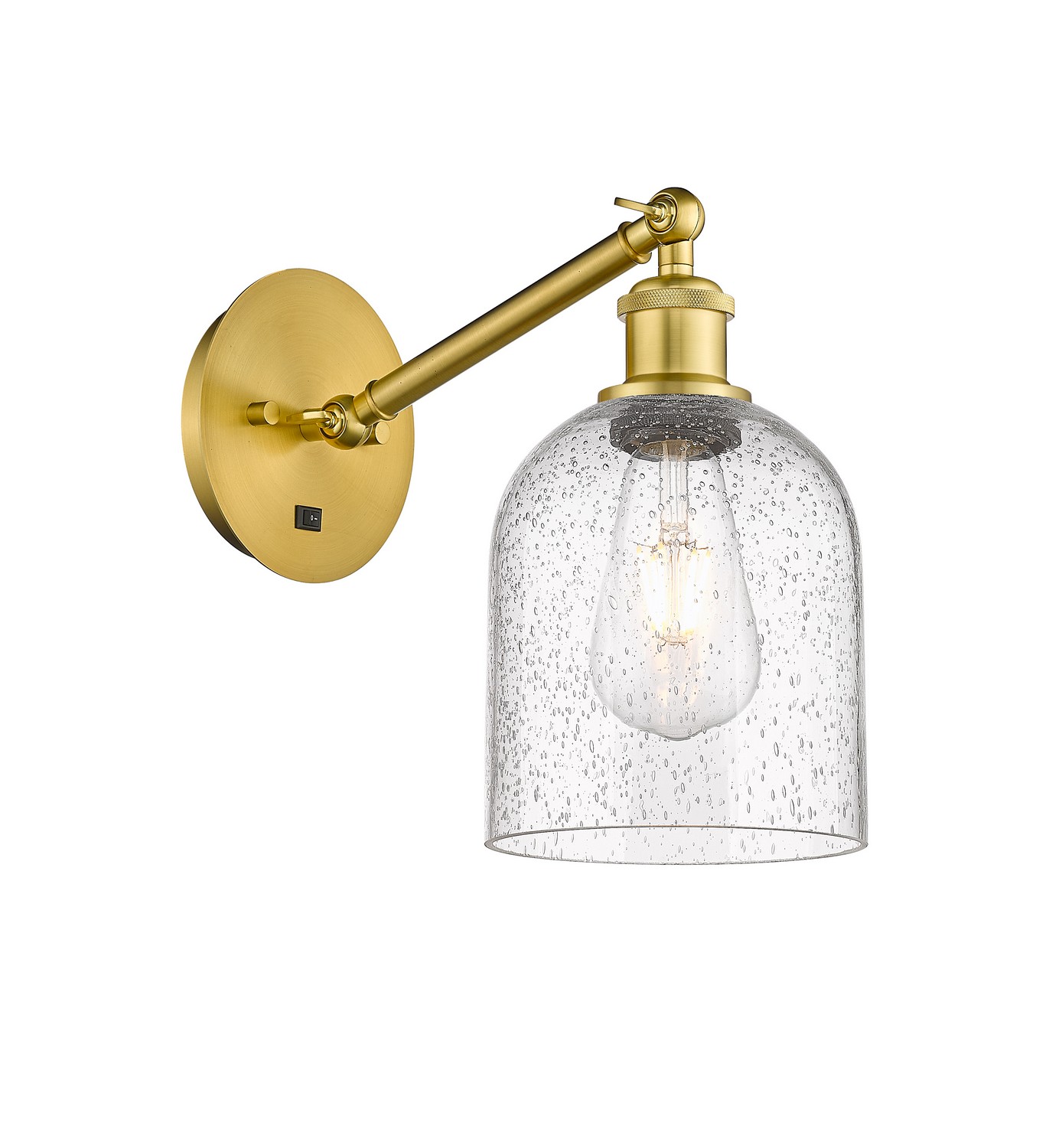 One Light Wall Sconce by Innovations - Ballston Collection, Satin Gold Finish - 317-1W-SG-G558-6SDY