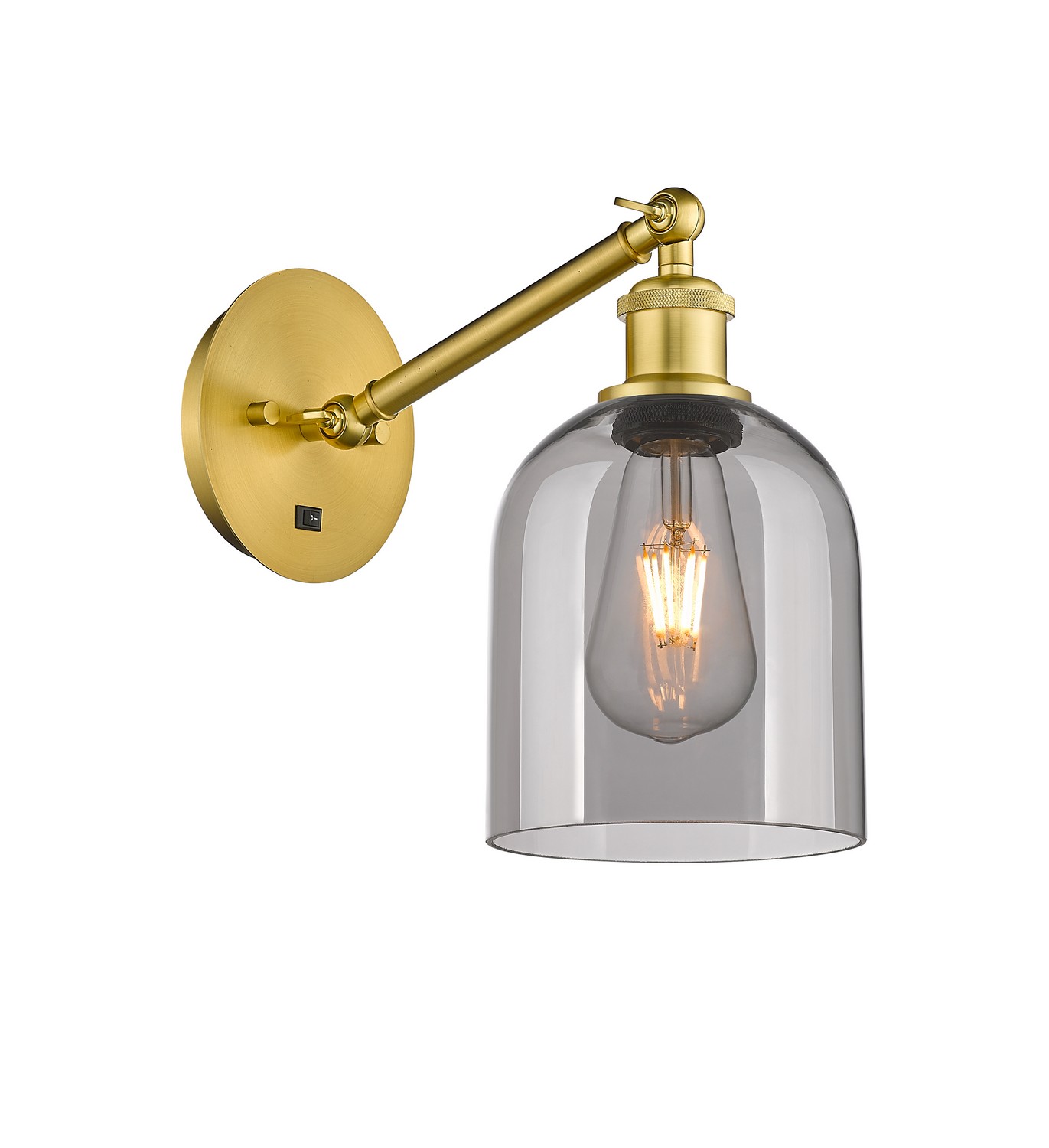 One Light Wall Sconce by Innovations - Ballston Collection, Satin Gold Finish - 317-1W-SG-G558-6SM