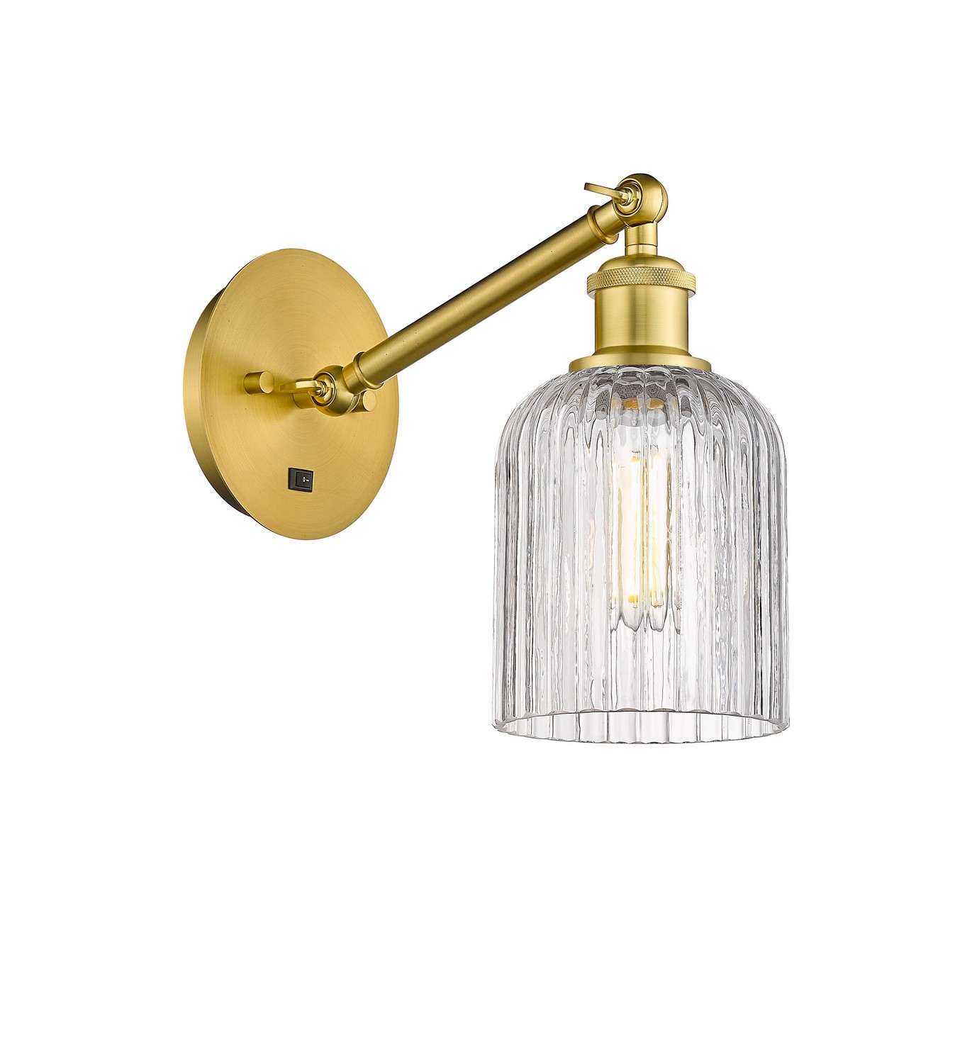 One Light Wall Sconce by Innovations - Ballston Collection, Satin Gold Finish - 317-1W-SG-G559-5CL