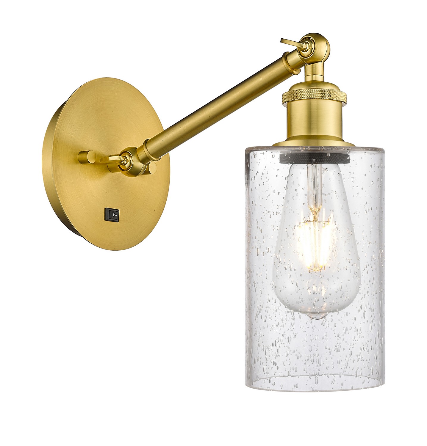 One Light Wall Sconce by Innovations - Ballston Collection, Satin Gold Finish - 317-1W-SG-G804