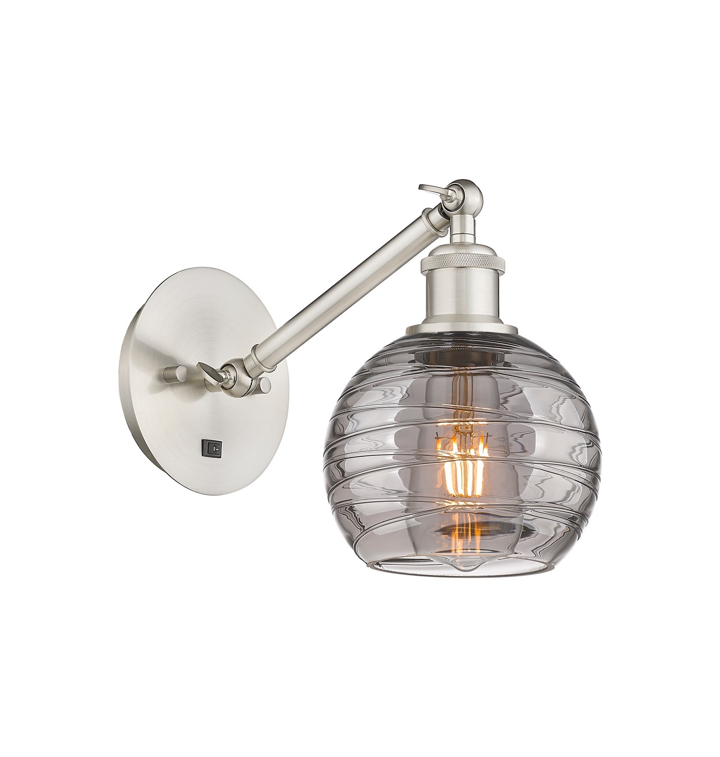 One Light Wall Sconce by Innovations - Ballston Collection, Brushed Satin Nickel Finish - 317-1W-SN-G1213-6SM
