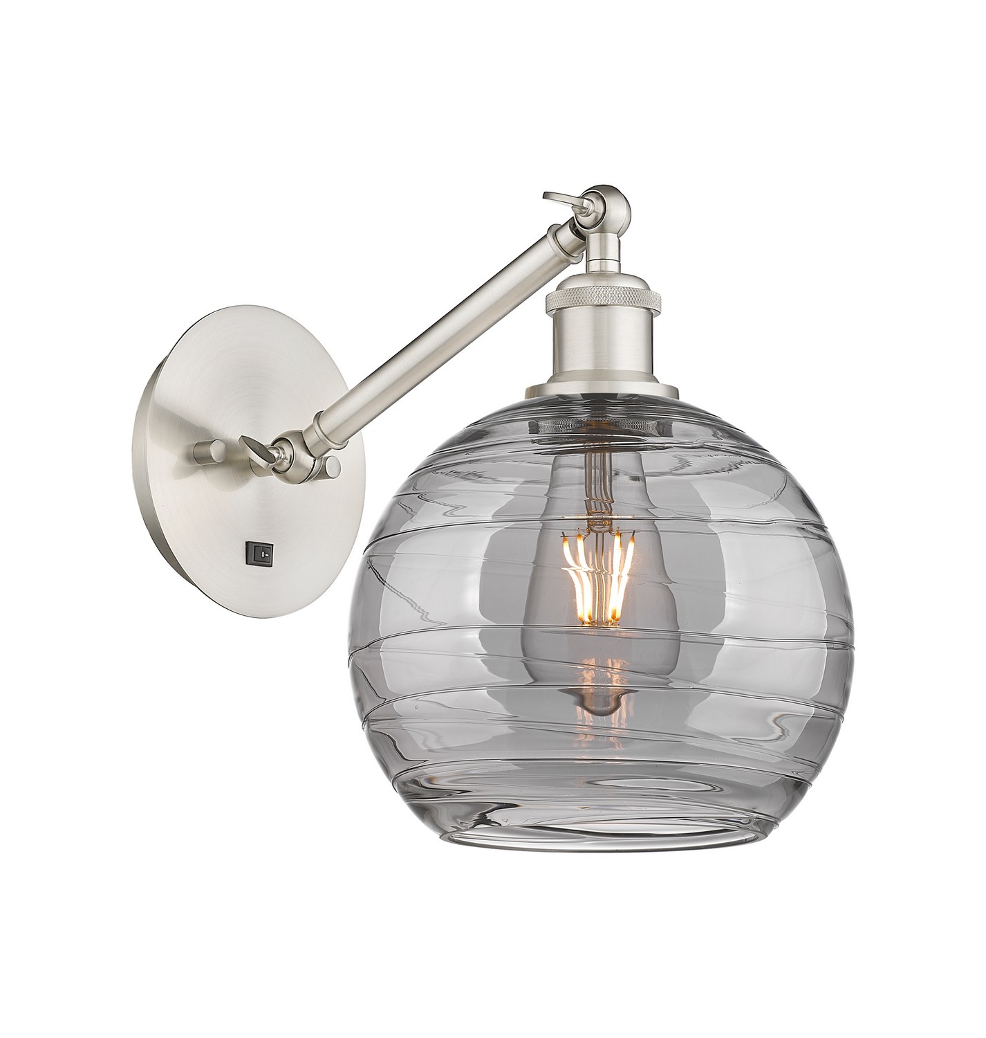 One Light Wall Sconce by Innovations - Ballston Collection, Brushed Satin Nickel Finish - 317-1W-SN-G1213-8SM