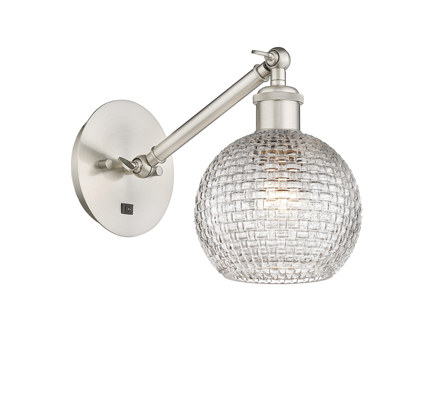 One Light Wall Sconce by Innovations - Ballston Collection, Brushed Satin Nickel Finish - 317-1W-SN-G122C-6CL