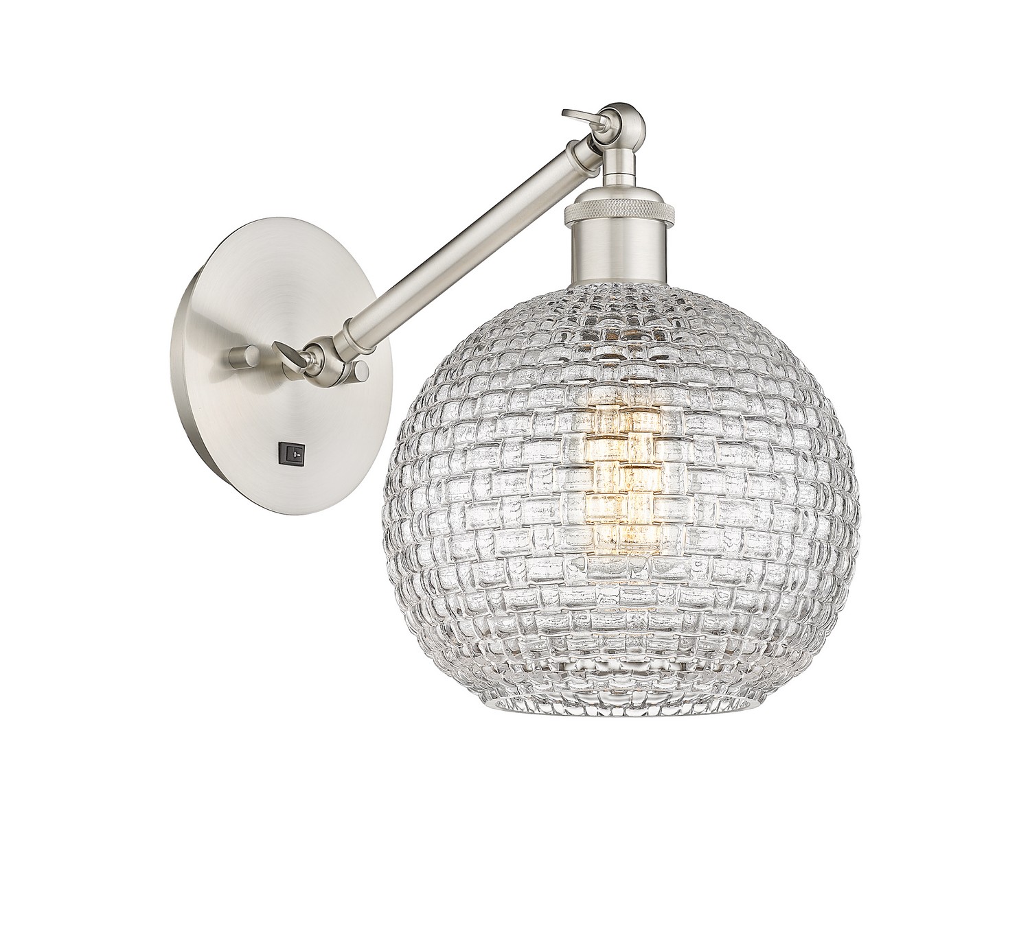 One Light Wall Sconce by Innovations - Ballston Collection, Brushed Satin Nickel Finish - 317-1W-SN-G122C-8CL
