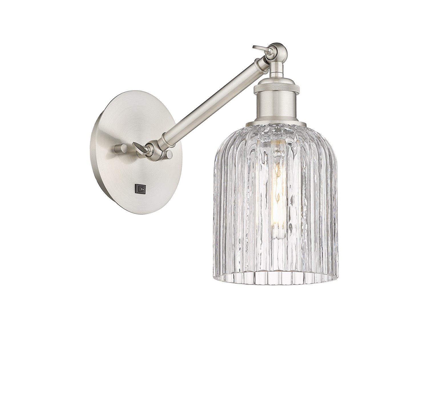One Light Wall Sconce by Innovations - Ballston Collection, Brushed Satin Nickel Finish - 317-1W-SN-G559-5CL