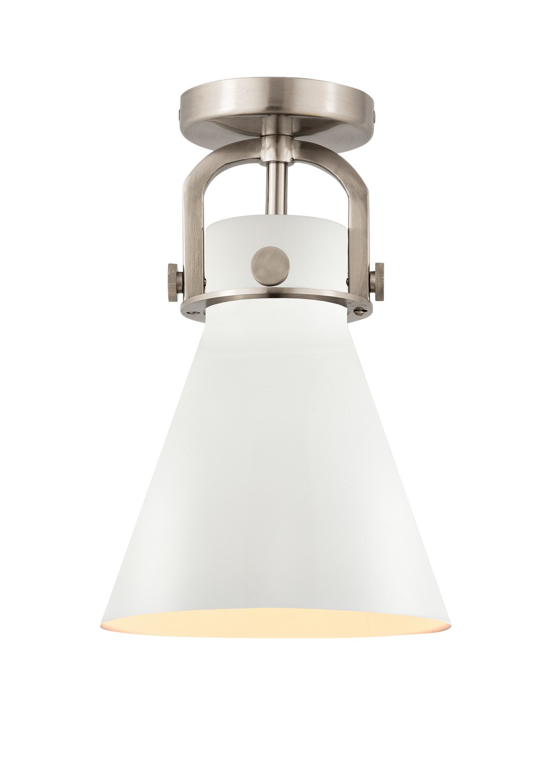One Light Semi-Flush Mount by Innovations - Downtown Urban Collection, Satin Nickel Finish - 410-1F-SN-M411-8W