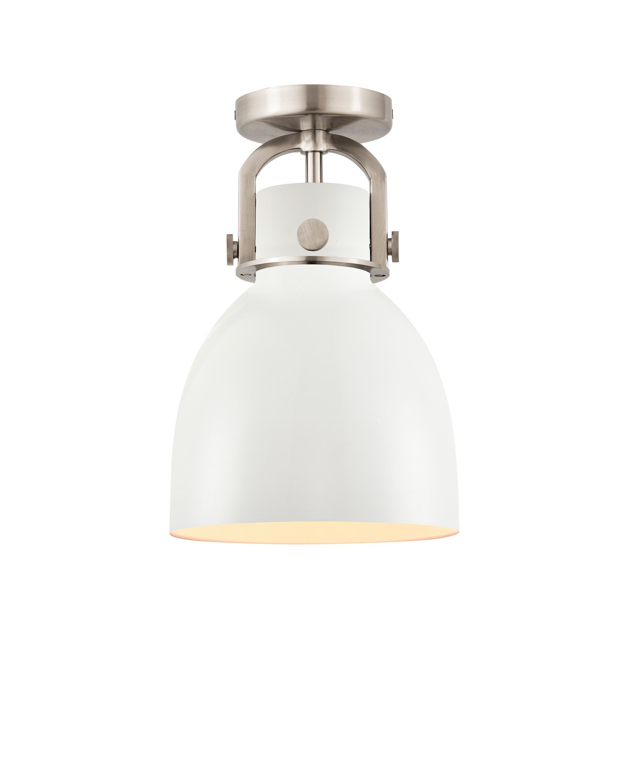 One Light Semi-Flush Mount by Innovations - Downtown Urban Collection, Satin Nickel Finish - 410-1F-SN-M412-8W