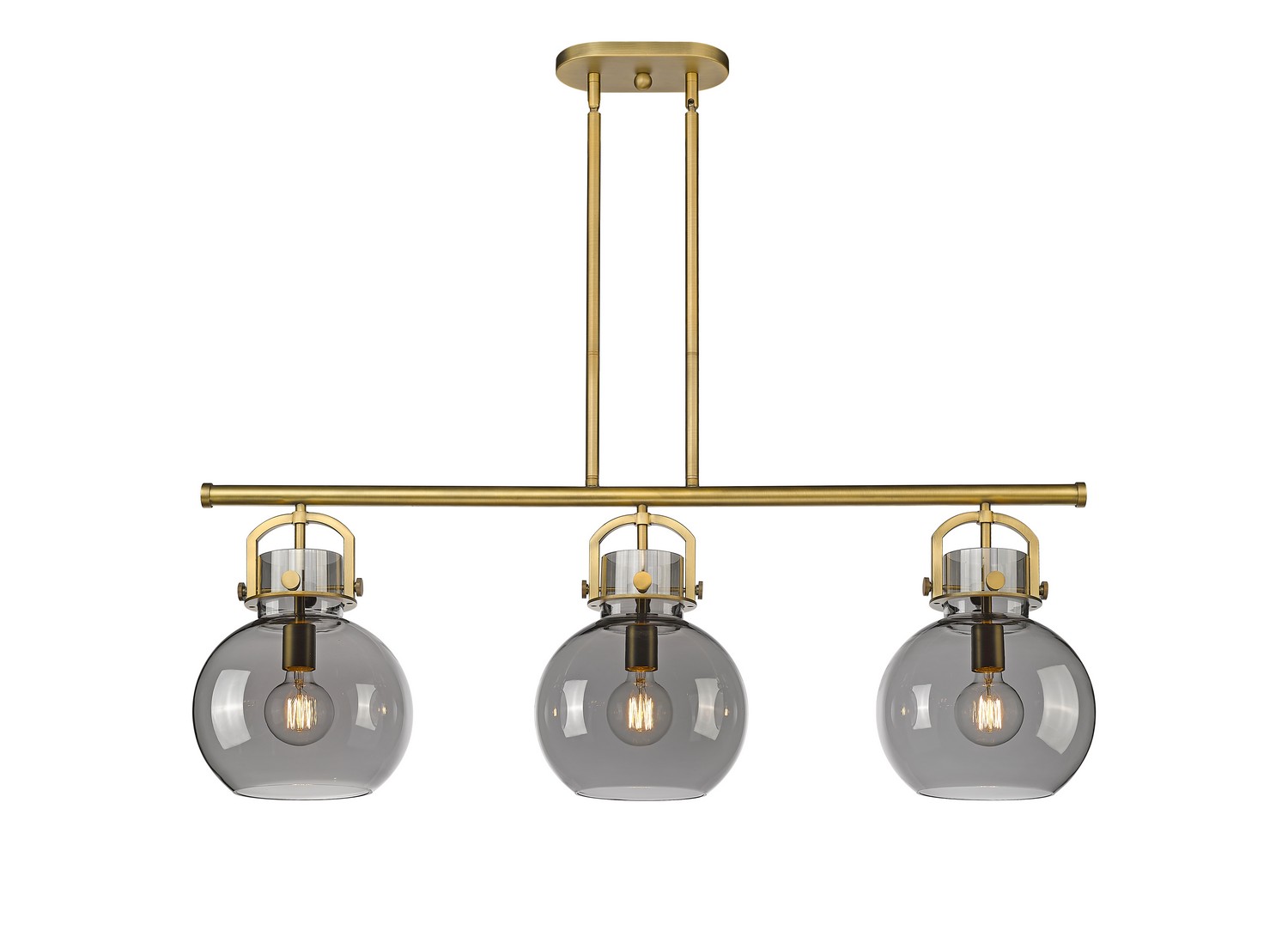 Three Light Island Pendant by Innovations - Downtown Urban Collection, Brushed Brass Finish - 410-3I-BB-G410-10SM
