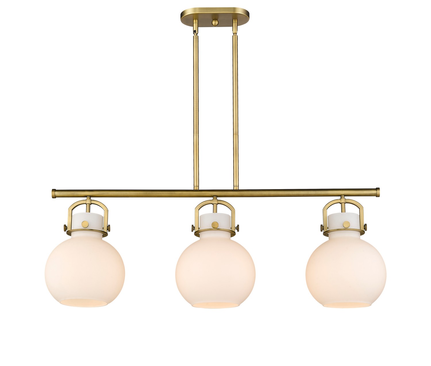 Three Light Island Pendant by Innovations - Downtown Urban Collection, Brushed Brass Finish - 410-3I-BB-G410-10WH