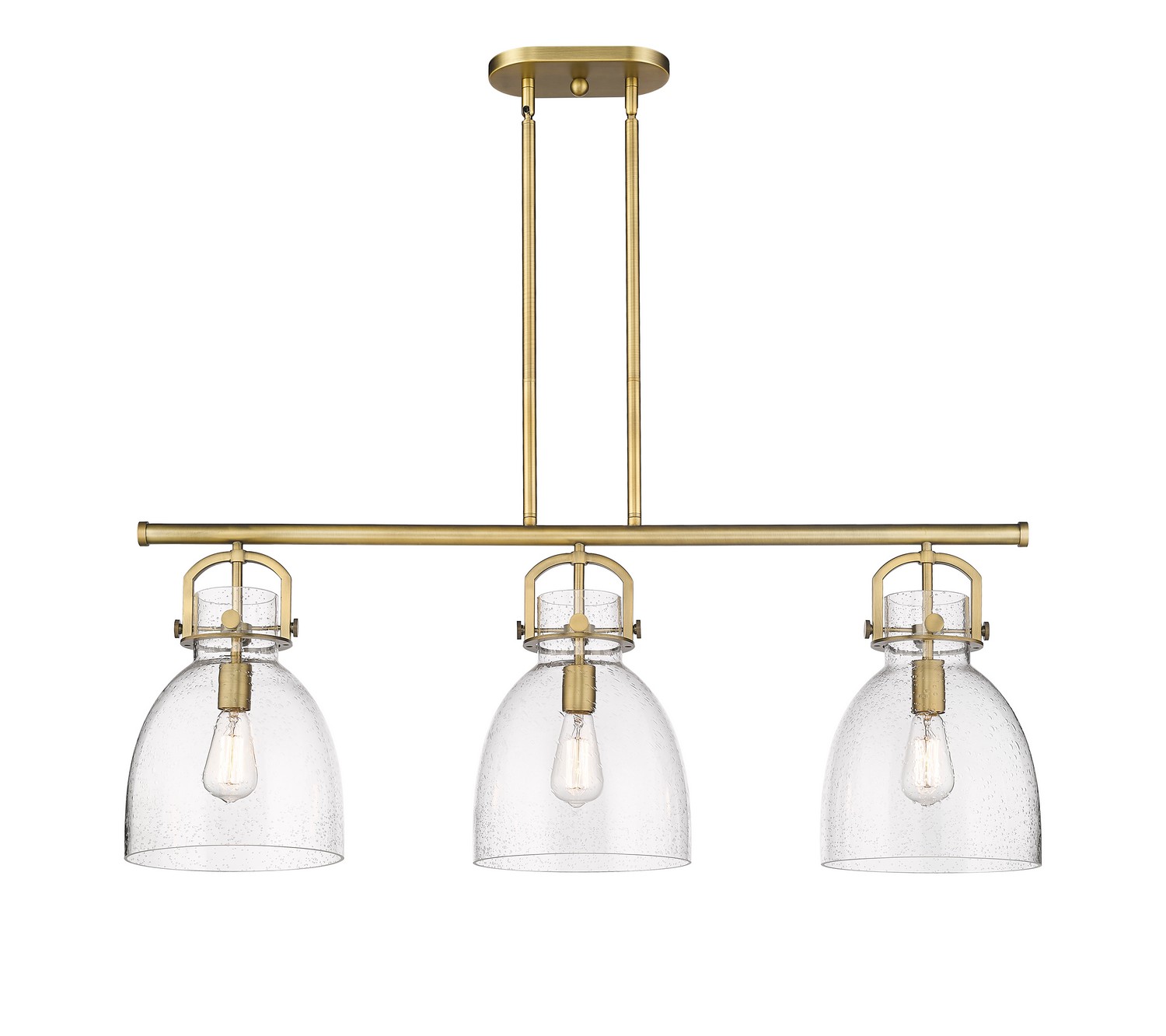 Three Light Island Pendant by Innovations - Downtown Urban Collection, Brushed Brass Finish - 410-3I-BB-G412-10SDY