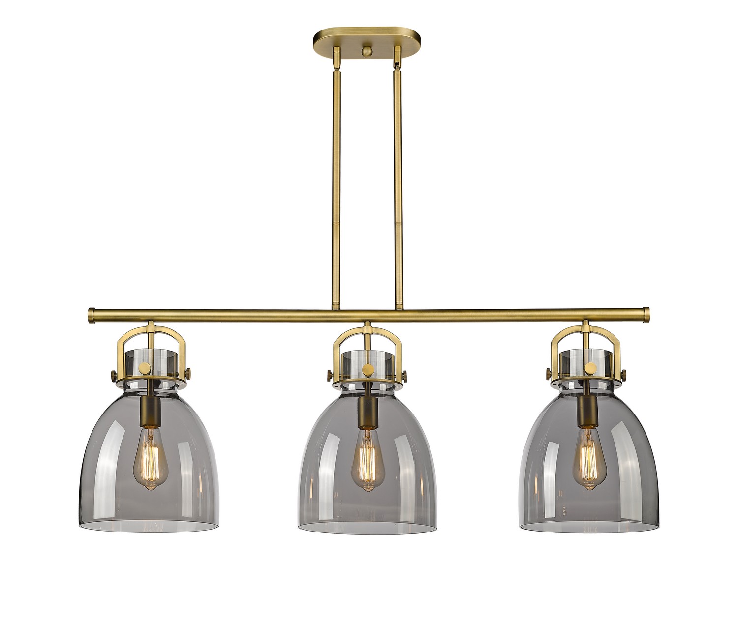 Three Light Island Pendant by Innovations - Downtown Urban Collection, Brushed Brass Finish - 410-3I-BB-G412-10SM