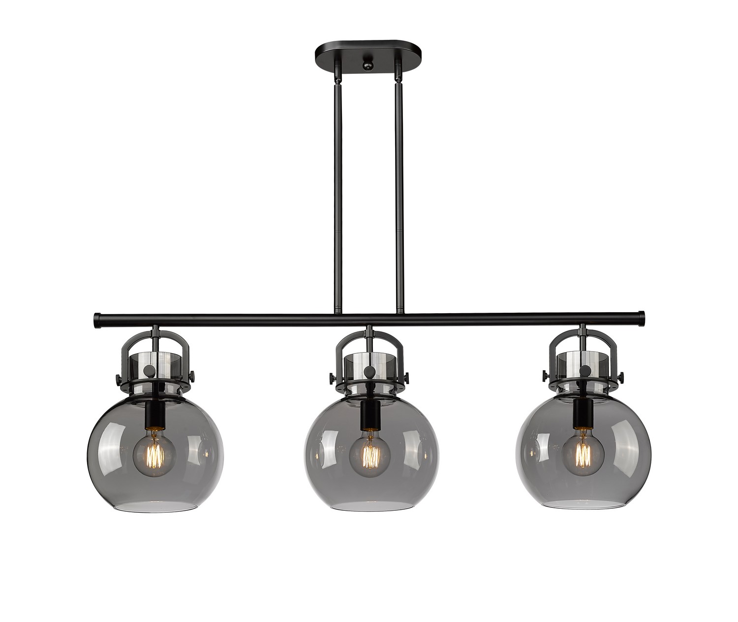 Three Light Island Pendant by Innovations - Downtown Urban Collection, Matte Black Finish - 410-3I-BK-G410-10SM
