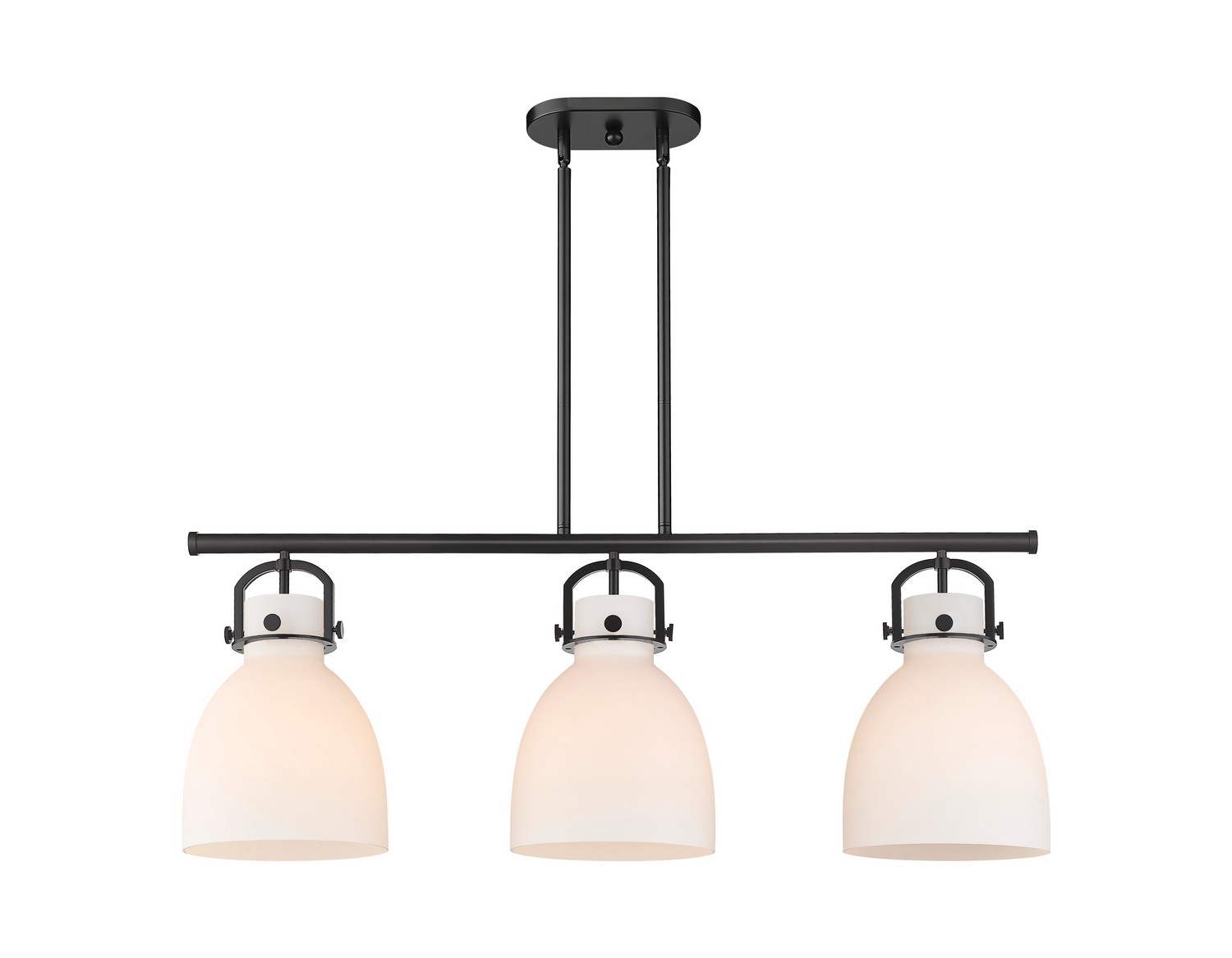 Three Light Island Pendant by Innovations - Downtown Urban Collection, Matte Black Finish - 410-3I-BK-G412-10WH