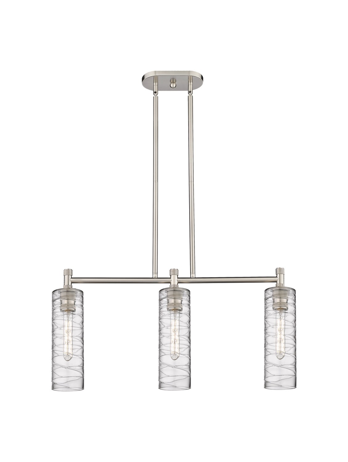 Three Light Island Pendant by Innovations - Downtown Urban Collection, Satin Nickel Finish - 434-3I-SN-G434-12DE