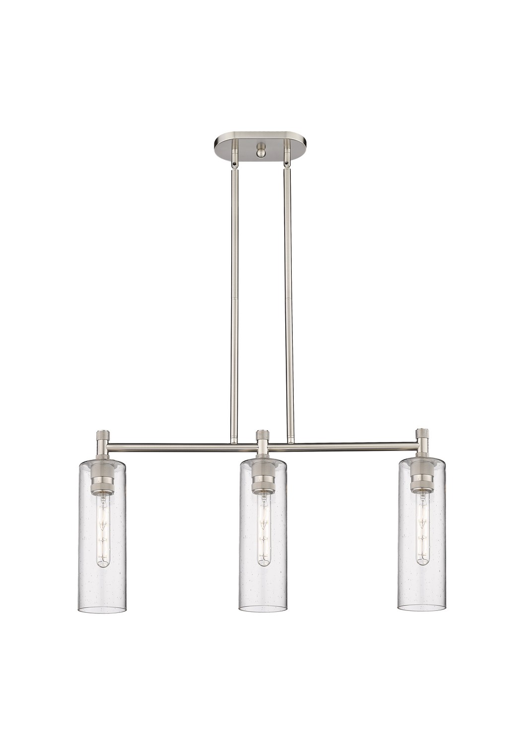 Three Light Island Pendant by Innovations - Downtown Urban Collection, Satin Nickel Finish - 434-3I-SN-G434-12SDY