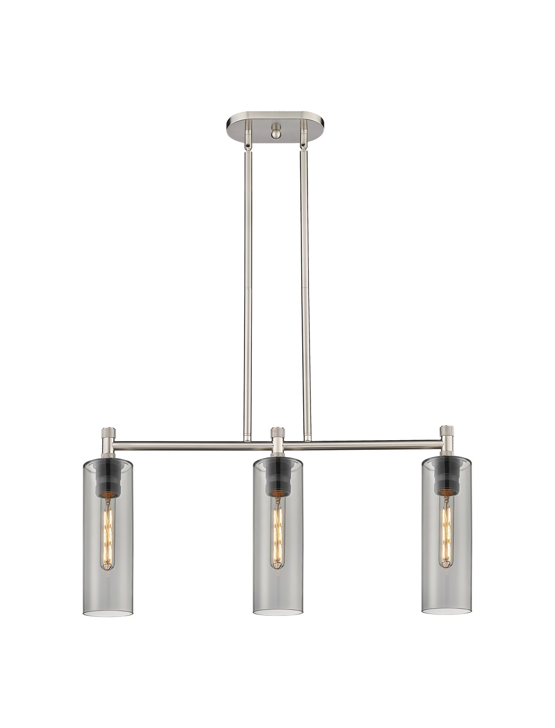 Three Light Island Pendant by Innovations - Downtown Urban Collection, Satin Nickel Finish - 434-3I-SN-G434-12SM