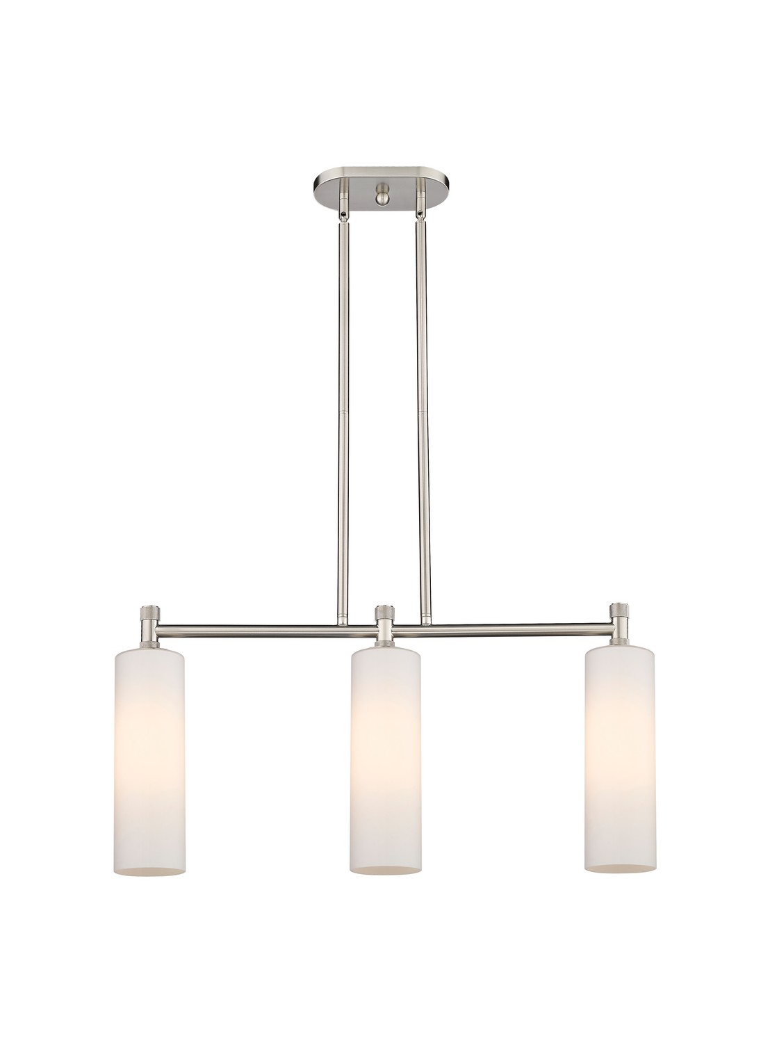 Three Light Island Pendant by Innovations - Downtown Urban Collection, Satin Nickel Finish - 434-3I-SN-G434-12WH