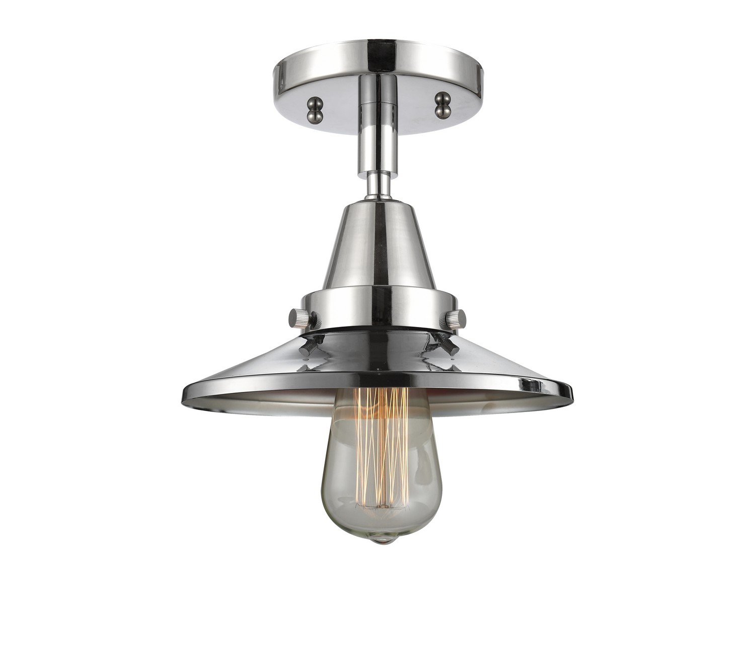 One Light Semi-Flush Mount by Innovations - Caden Collection, Polished Chrome Finish - 447-1C-PC-M7