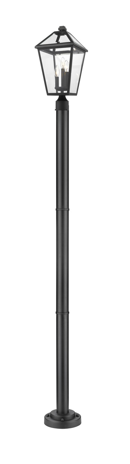 Three Light Outdoor Post Mounted Fixture by Z-Lite - Talbot Collection, Black Finish - 579PHBR-567P-BK