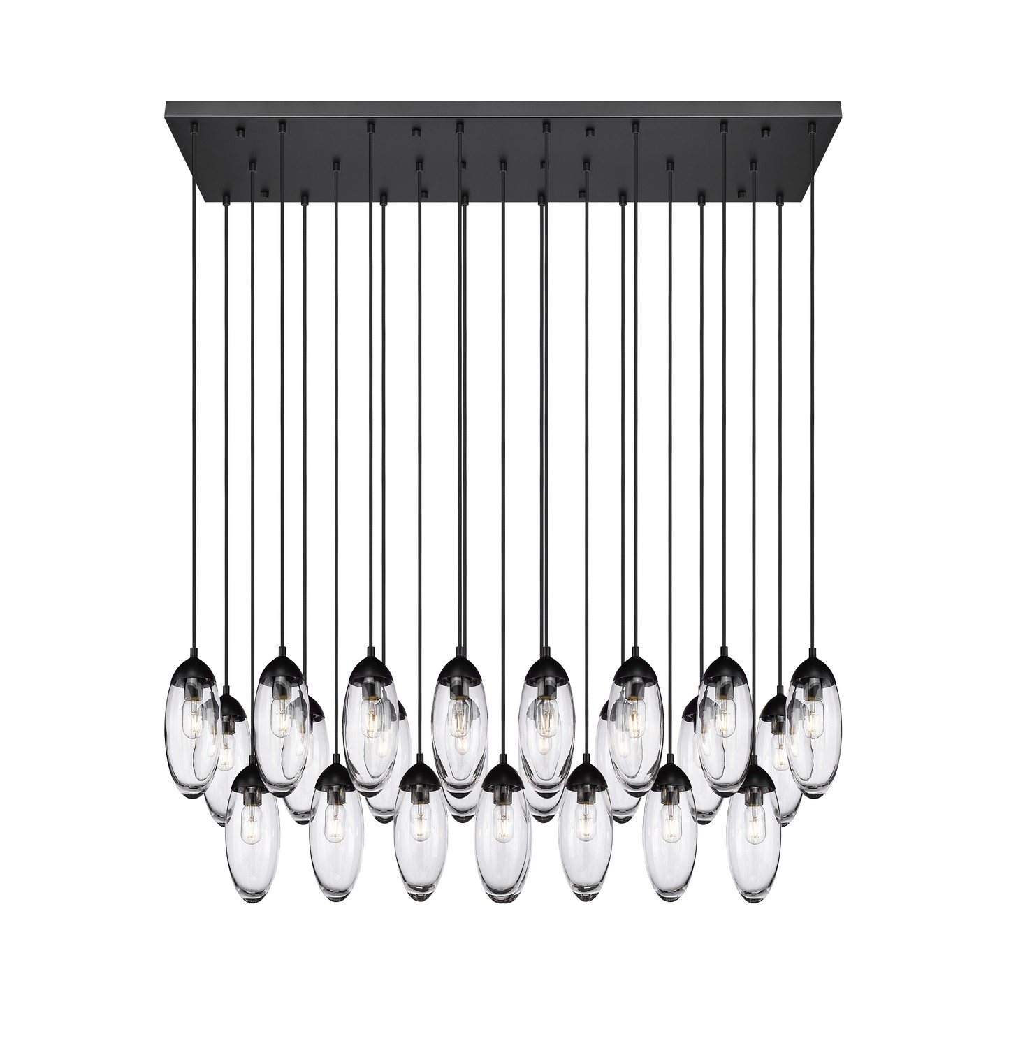 Photos - Chandelier / Lamp Z-Lite Matte Black Linear Chandelier from the Arden Collection 651P-23L-MB