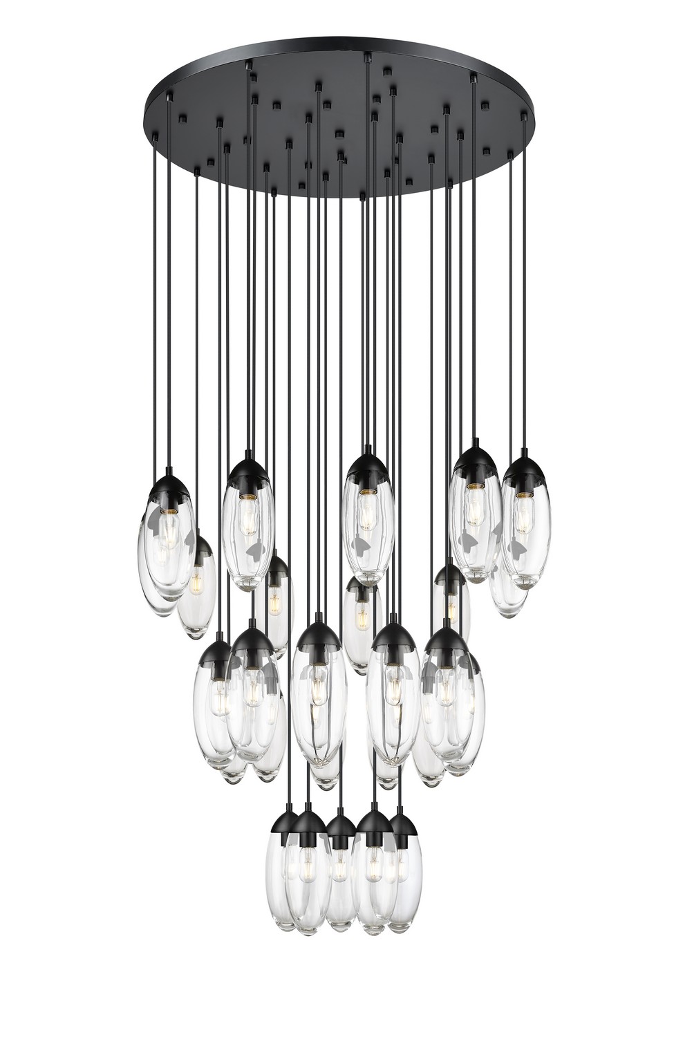 Photos - Chandelier / Lamp Z-Lite Matte Black 27 Light Chandelier from the Arden Collection 651P-27R-MB