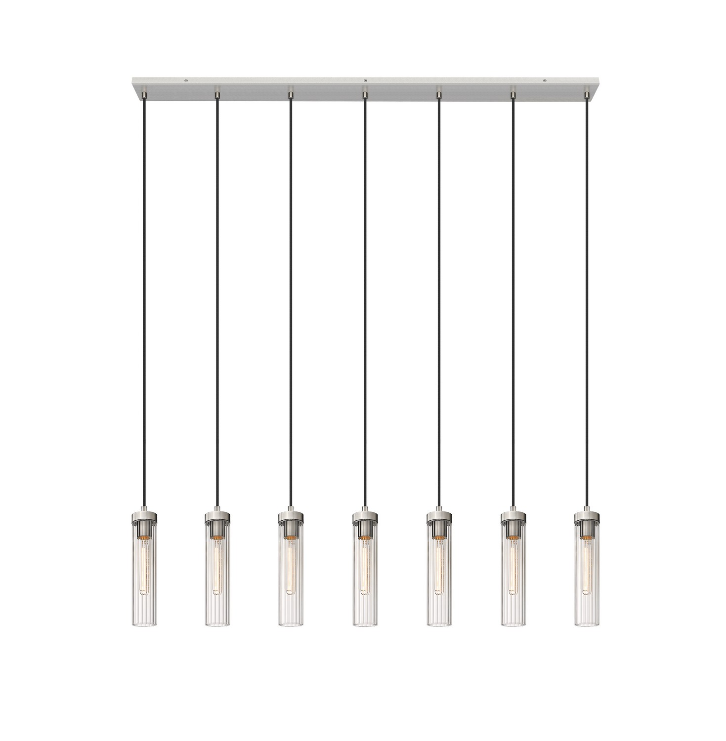 Seven Light Linear Chandelier by Z-Lite - Beau Collection, Brushed Nickel Finish - 740P-7L-BN