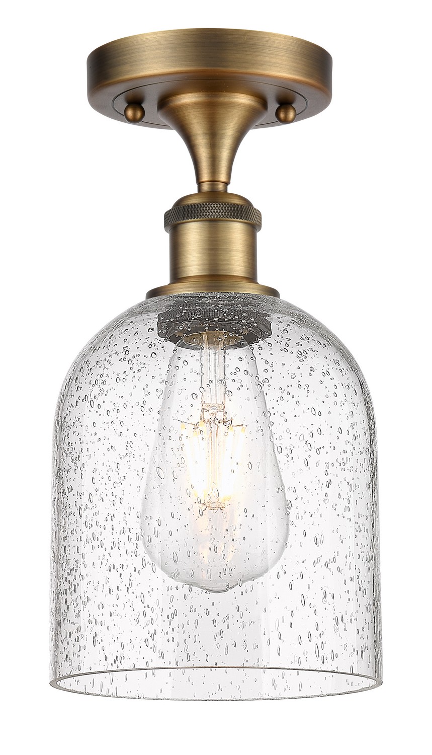 One Light Semi-Flush Mount by Innovations - Ballston Collection, Brushed Brass Finish - 516-1C-BB-G558-6SDY