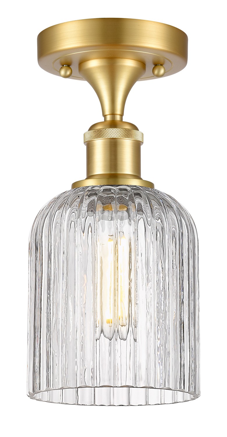 One Light Semi-Flush Mount by Innovations - Ballston Collection, Satin Gold Finish - 516-1C-SG-G559-5CL