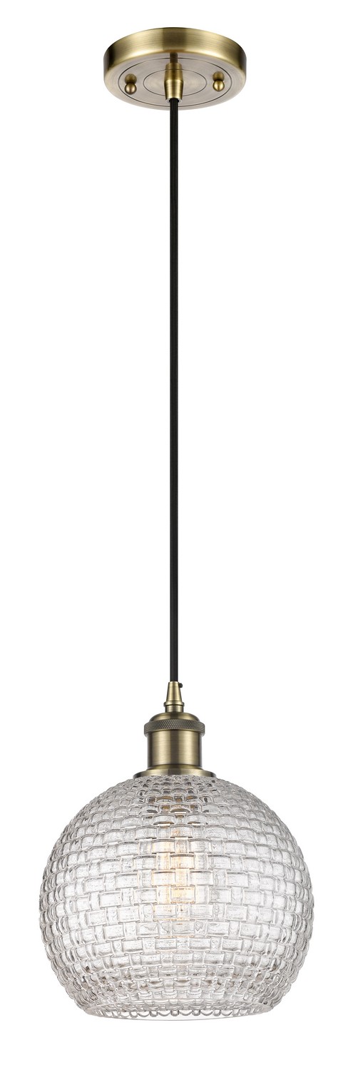 One Light Mini Pendant by Innovations - Ballston Collection, Antique Brass Finish - 516-1P-AB-G122C-8CL