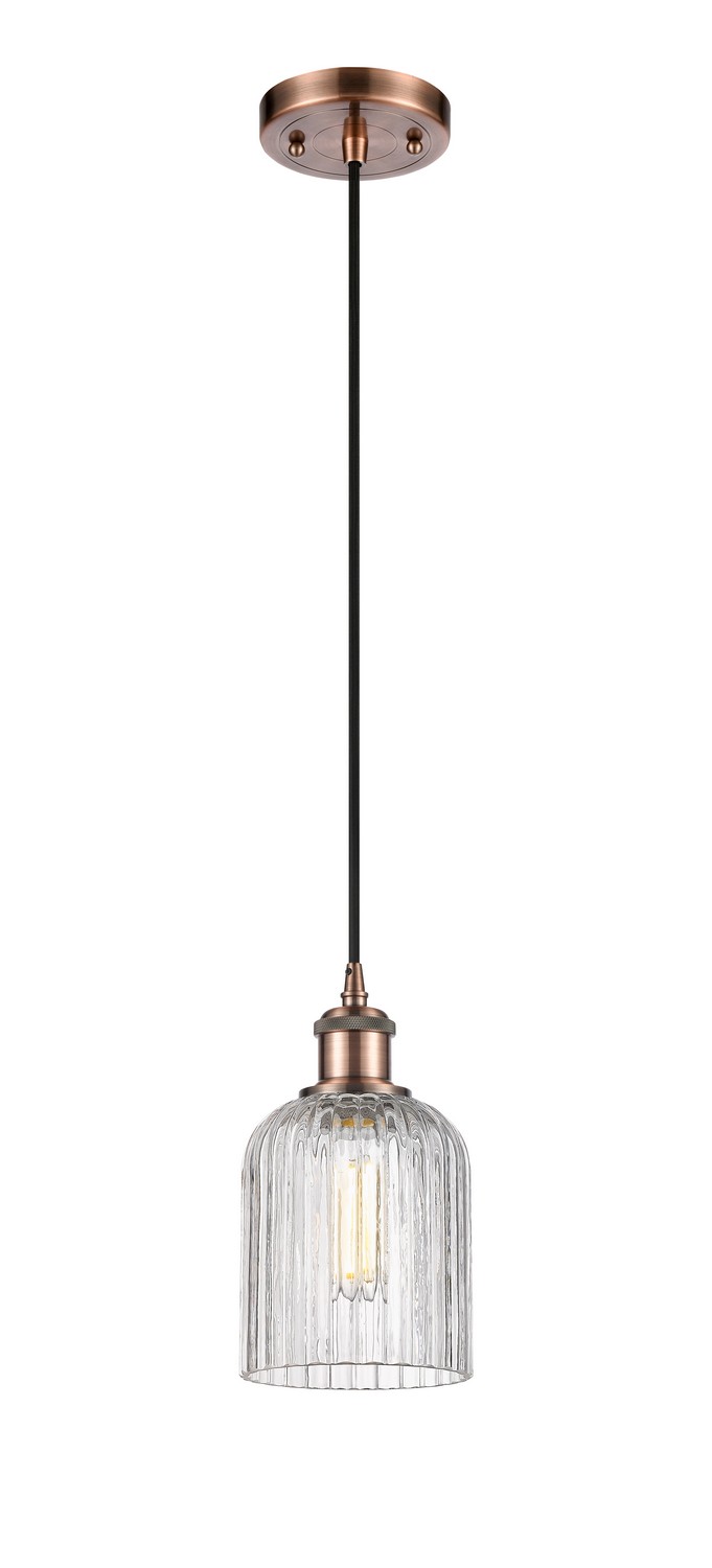 One Light Mini Pendant by Innovations - Ballston Collection, Antique Copper Finish - 516-1P-AC-G559-5CL