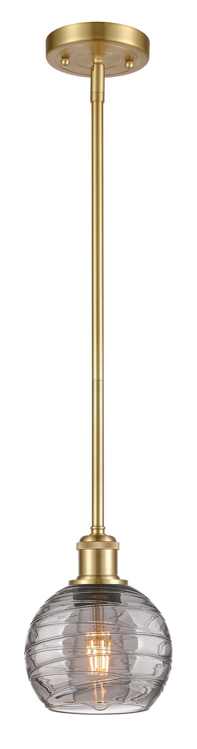 One Light Mini Pendant by Innovations - Ballston Collection, Satin Gold Finish - 516-1S-SG-G1213-6SM