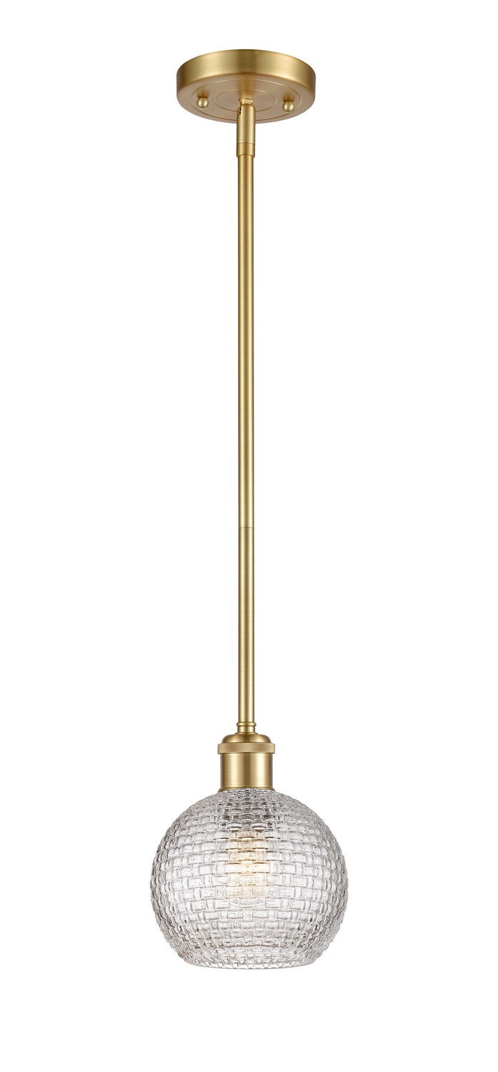 One Light Mini Pendant by Innovations - Ballston Collection, Satin Gold Finish - 516-1S-SG-G122C-6CL