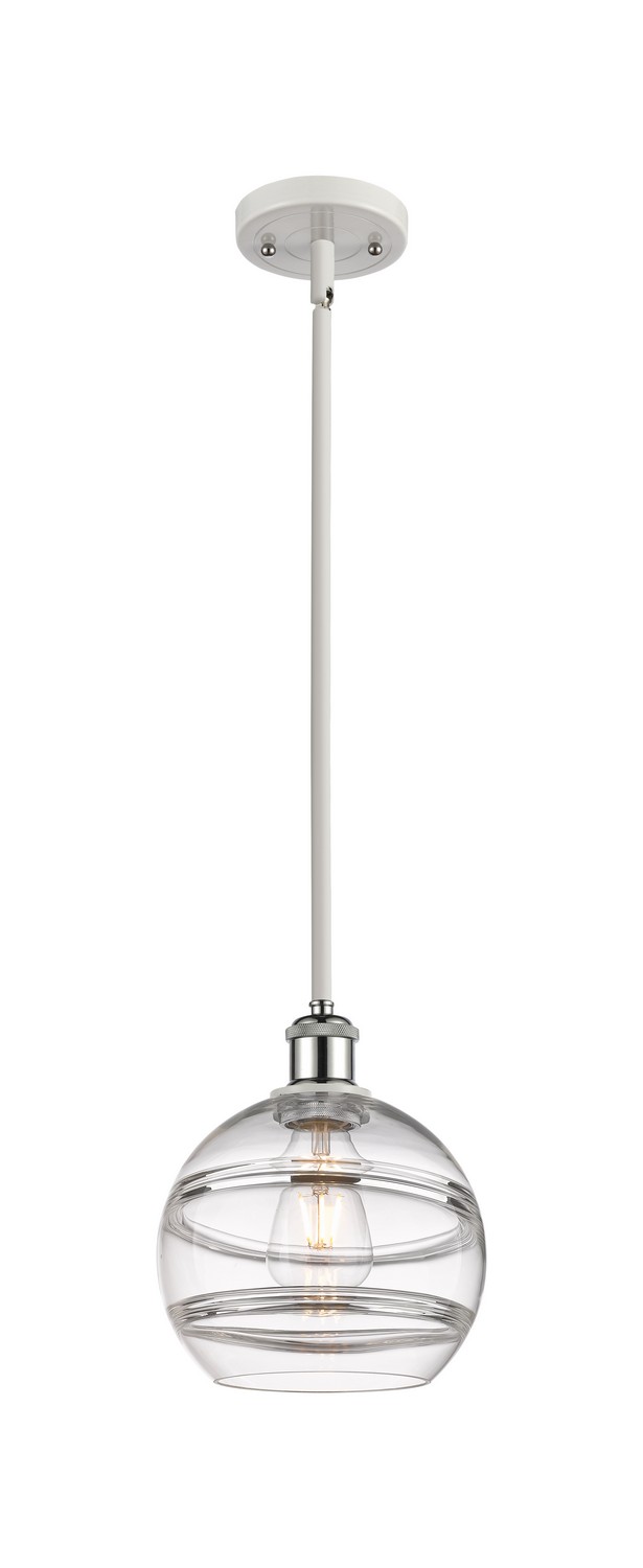 One Light Mini Pendant by Innovations - Ballston Collection, White Polished Chrome Finish - 516-1S-WPC-G556-8CL