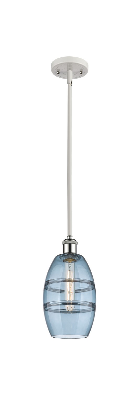 One Light Mini Pendant by Innovations - Ballston Collection, White Polished Chrome Finish - 516-1S-WPC-G557-6BL