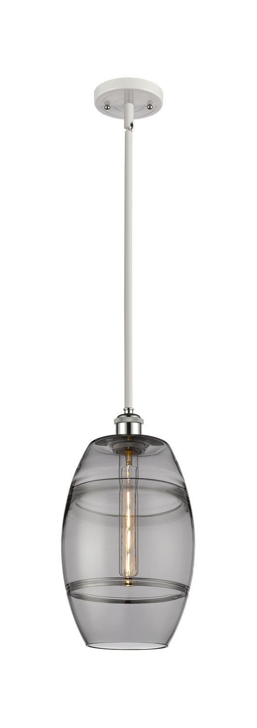 One Light Mini Pendant by Innovations - Ballston Collection, White Polished Chrome Finish - 516-1S-WPC-G557-8SM