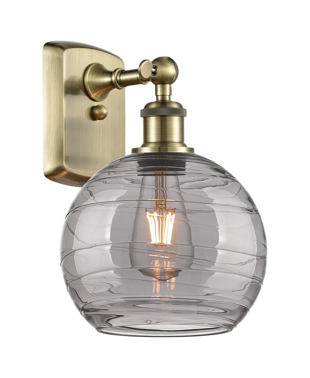 One Light Wall Sconce by Innovations - Ballston Collection, Antique Brass Finish - 516-1W-AB-G1213-8SM