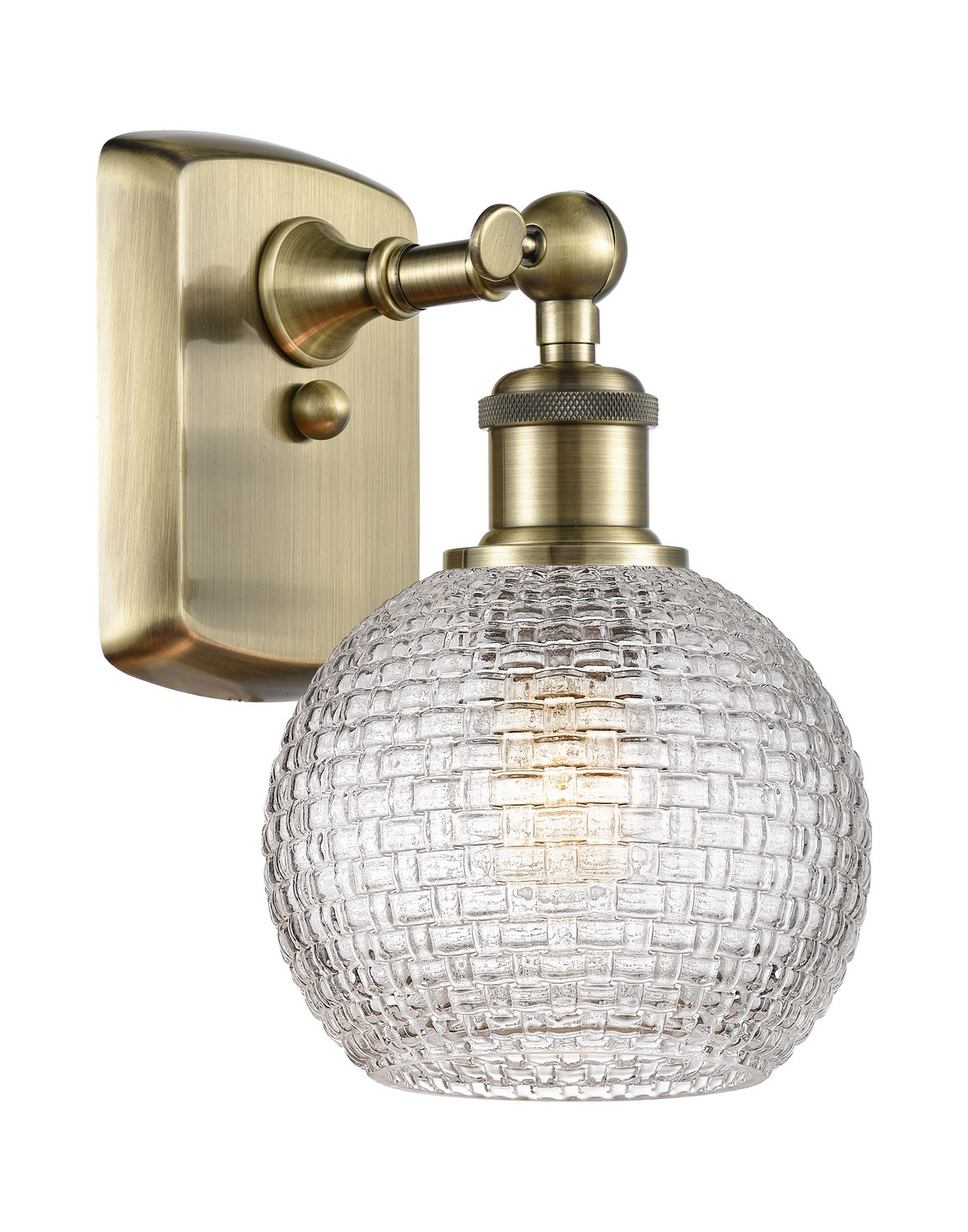One Light Wall Sconce by Innovations - Ballston Collection, Antique Brass Finish - 516-1W-AB-G122C-6CL