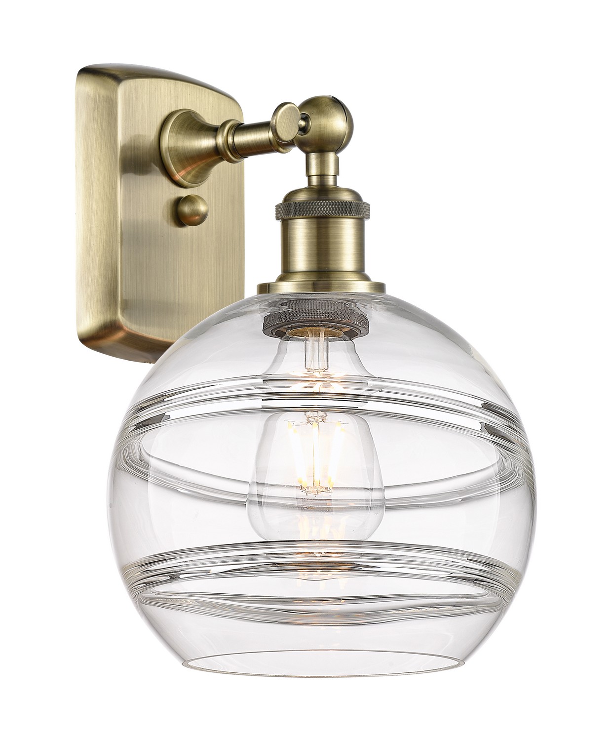 One Light Wall Sconce by Innovations - Ballston Collection, Antique Brass Finish - 516-1W-AB-G556-8CL