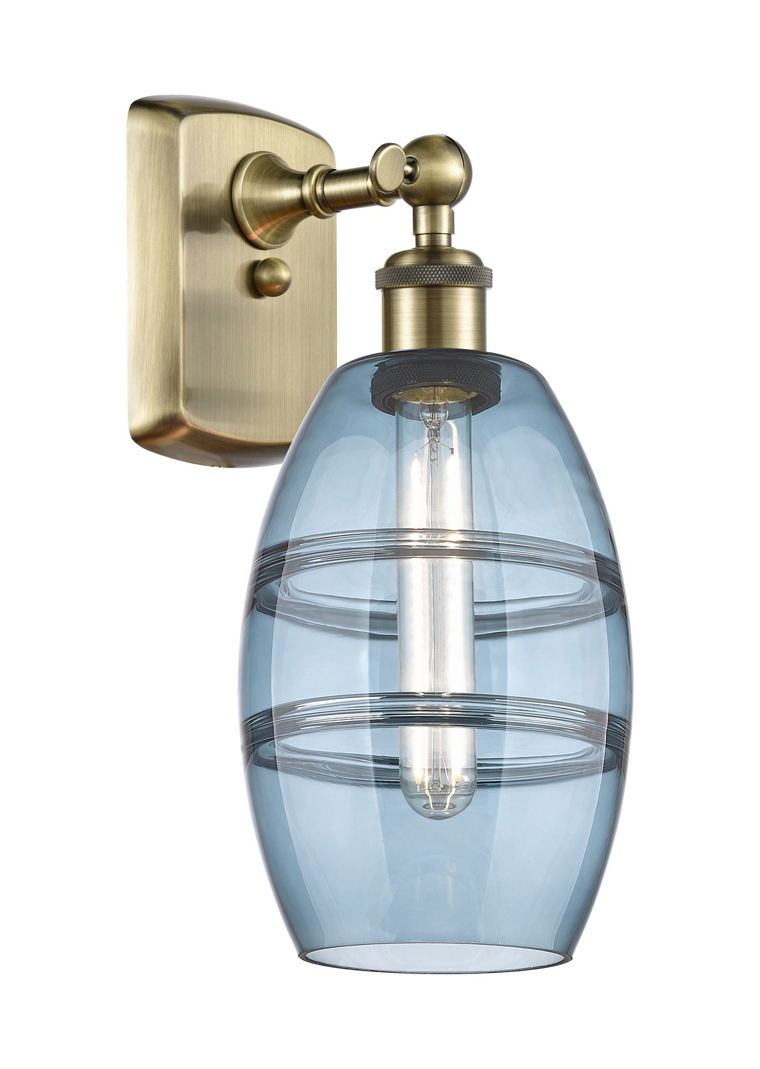 One Light Wall Sconce by Innovations - Ballston Collection, Antique Brass Finish - 516-1W-AB-G557-6BL