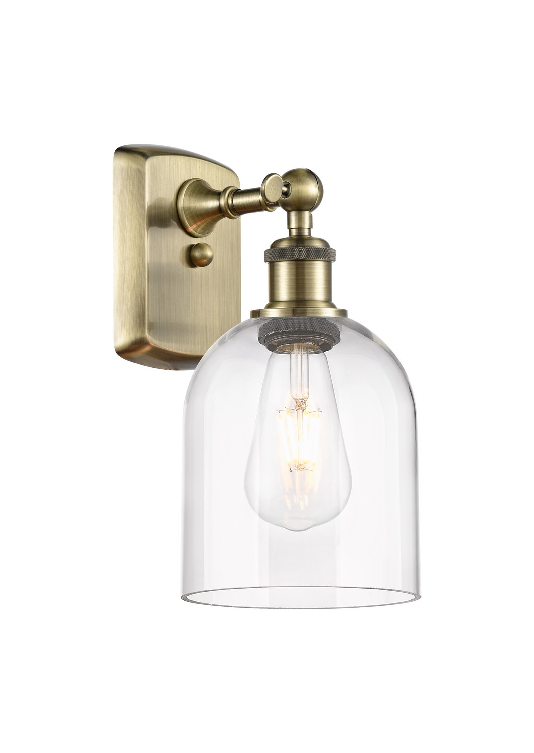 One Light Wall Sconce by Innovations - Ballston Collection, Antique Brass Finish - 516-1W-AB-G558-6CL