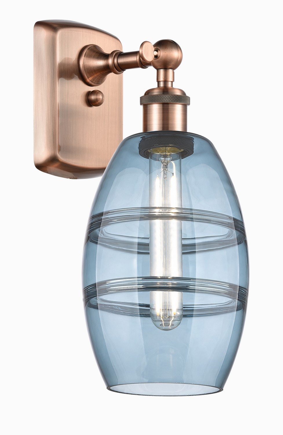 One Light Wall Sconce by Innovations - Ballston Collection, Antique Copper Finish - 516-1W-AC-G557-6BL