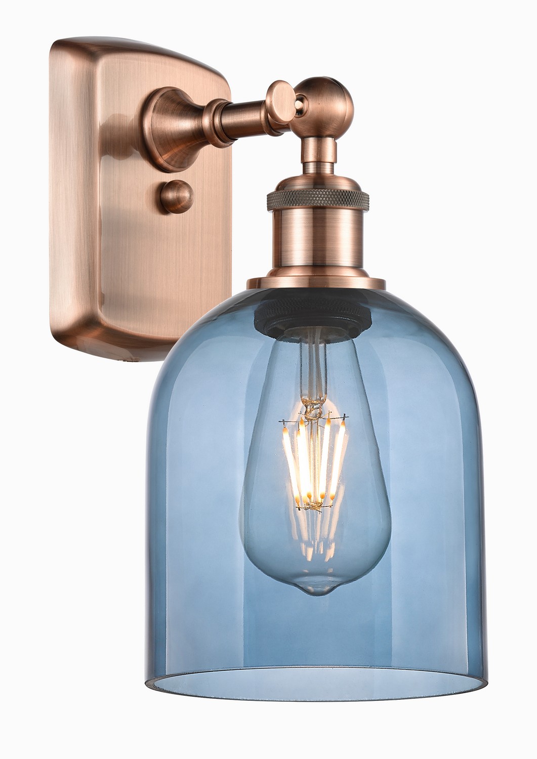 One Light Wall Sconce by Innovations - Ballston Collection, Antique Copper Finish - 516-1W-AC-G558-6BL