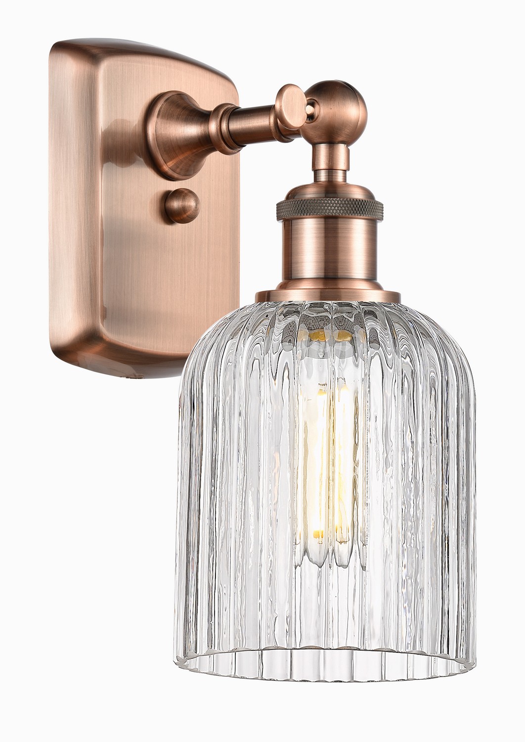 One Light Wall Sconce by Innovations - Ballston Collection, Antique Copper Finish - 516-1W-AC-G559-5CL