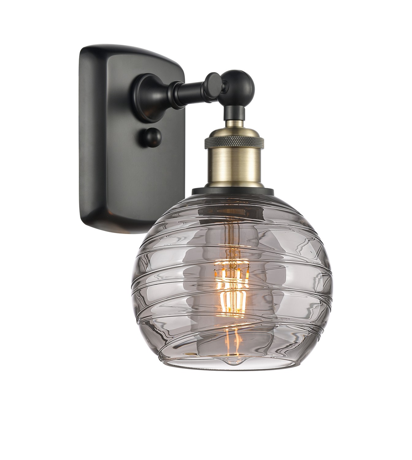 One Light Wall Sconce by Innovations - Ballston Collection, Black Antique Brass Finish - 516-1W-BAB-G1213-6SM