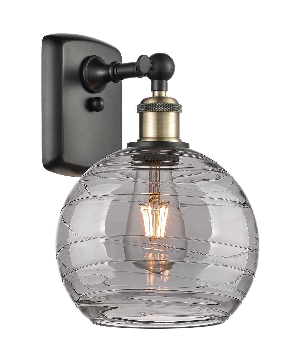 One Light Wall Sconce by Innovations - Ballston Collection, Black Antique Brass Finish - 516-1W-BAB-G1213-8SM