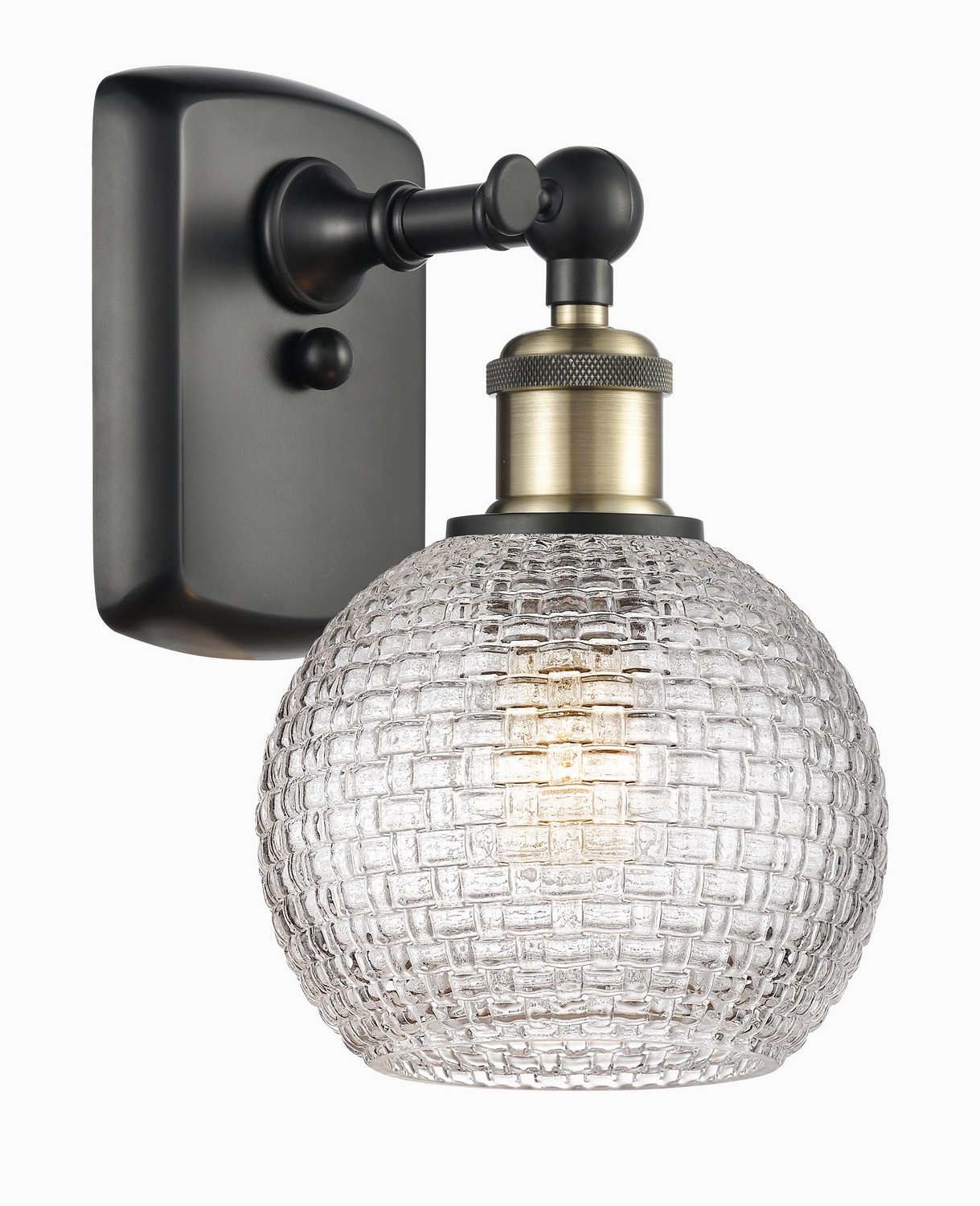 One Light Wall Sconce by Innovations - Ballston Collection, Black Antique Brass Finish - 516-1W-BAB-G122C-6CL