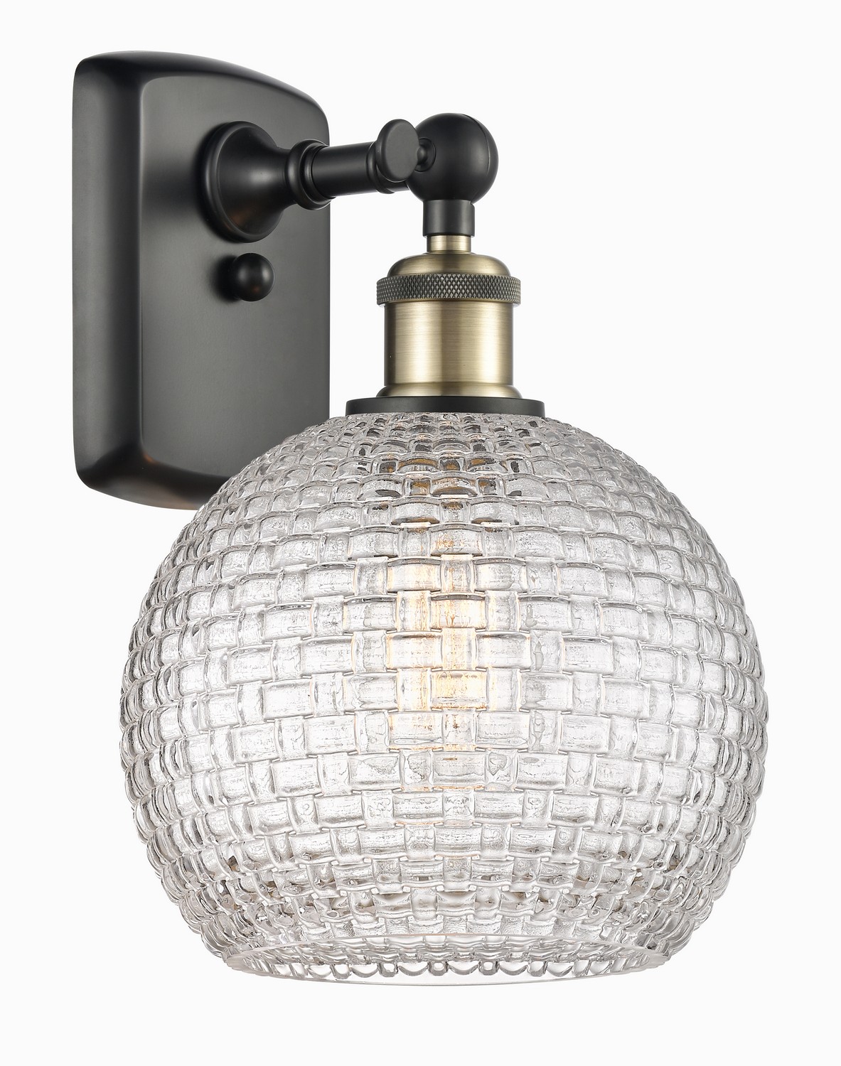 One Light Wall Sconce by Innovations - Ballston Collection, Black Antique Brass Finish - 516-1W-BAB-G122C-8CL
