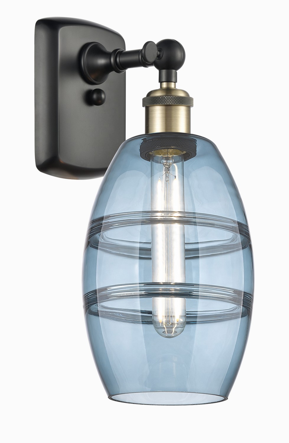 One Light Wall Sconce by Innovations - Ballston Collection, Black Antique Brass Finish - 516-1W-BAB-G557-6BL