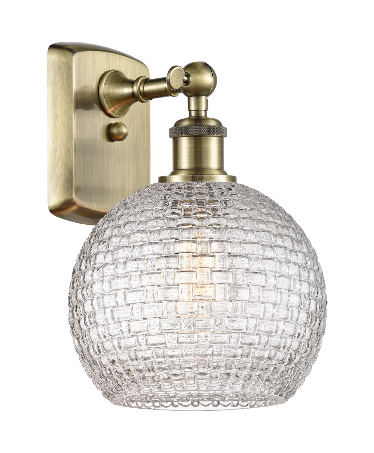 One Light Wall Sconce by Innovations - Ballston Collection, Antique Brass Finish - 516-1W-AB-G122C-8CL